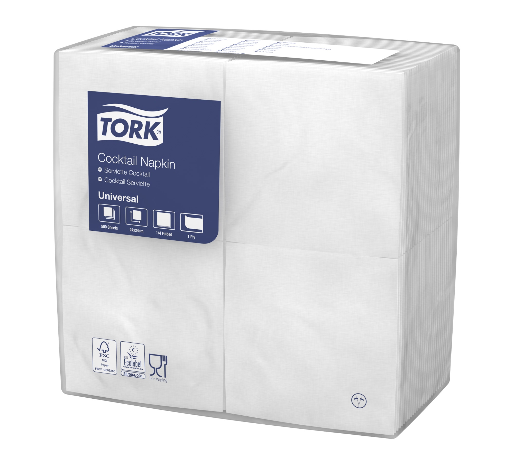Tork szalvéta Universal -koktél- 24/1 fehér (5x500 db/#) - Image 4