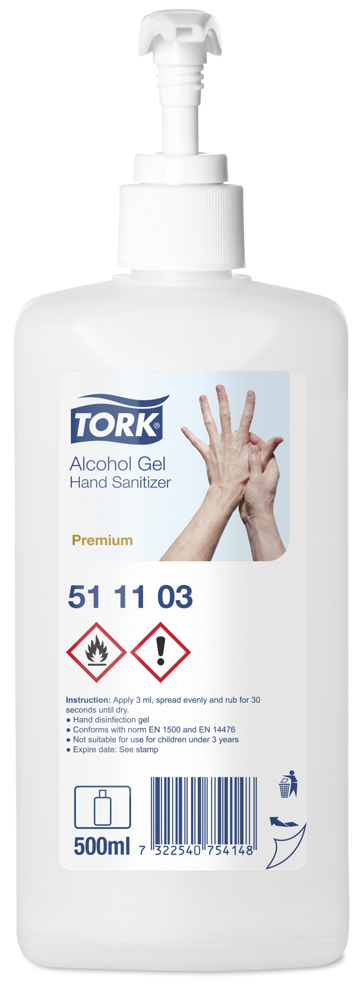 Tork alkoholos kézfertőtlenítő gél - hordozható pumpás (ADR) (12x0,5liter/krt) műtéti bemosakodáshoz alkalmas - Image 4