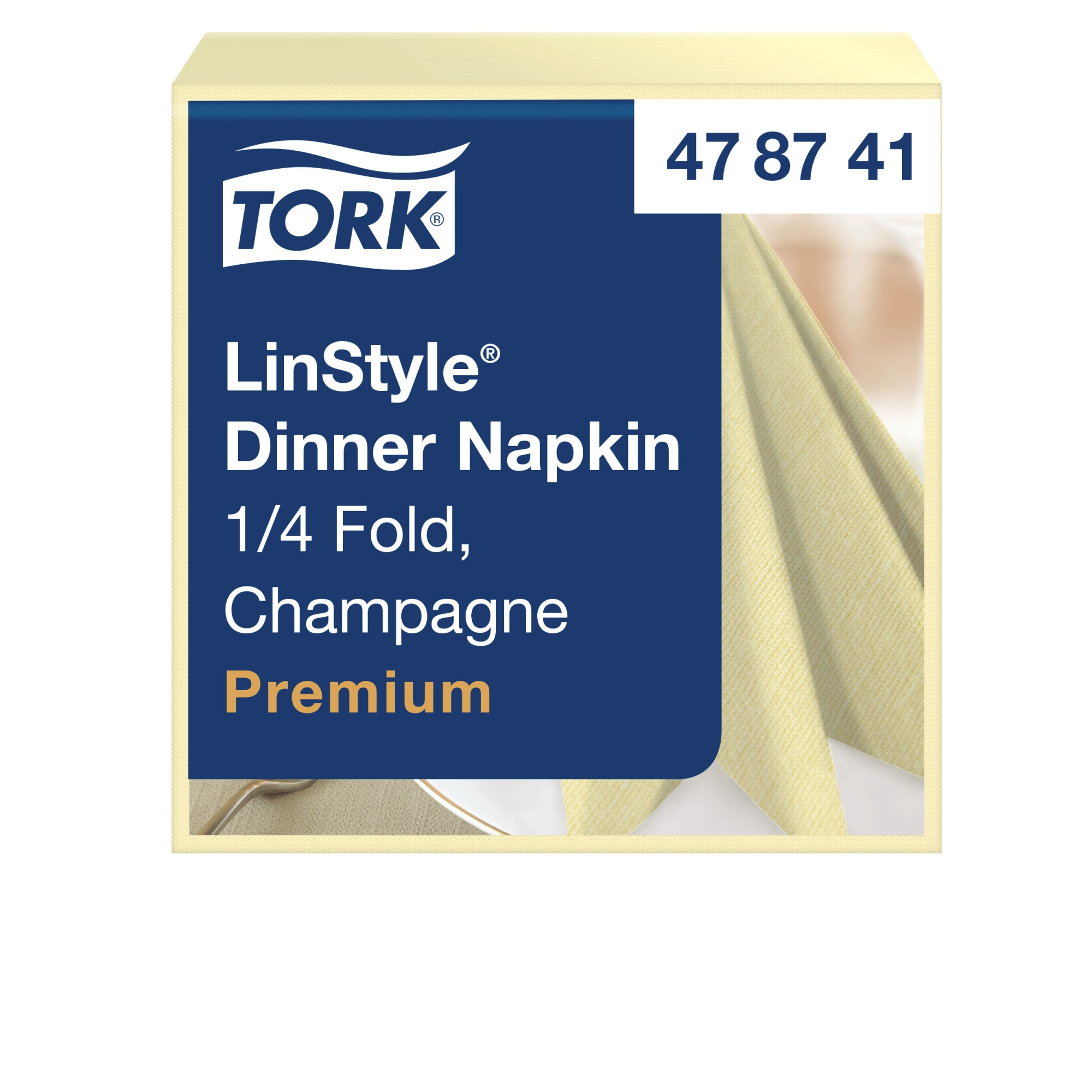 Tork szalvéta Linstyle -premium, textilutánzatú- PEZSGŐ - komposztálható (39/1, 14x50 db/krt) - Image 3