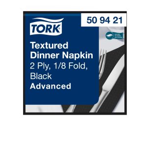 Tork szalvéta Textured - FEKETE- 1/8 (39,5x39/2, 20x50 db/krt)