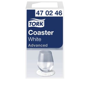 Tork poháralátét -fehér, kerek- (8 rétegű, 9 cm,  250db/csg, 12csg/krt)