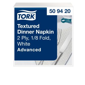 Tork szalvéta Textured - FEHÉR- 1/8 (39,5x39/2, 20x50 db/krt)