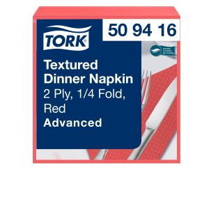 Tork szalvéta Textured - PIROS (39,5x39/2, 20x50 db/krt)