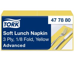 Tork szalvéta Advanced 33/3 sárga (1/8) (10x150 db/#)