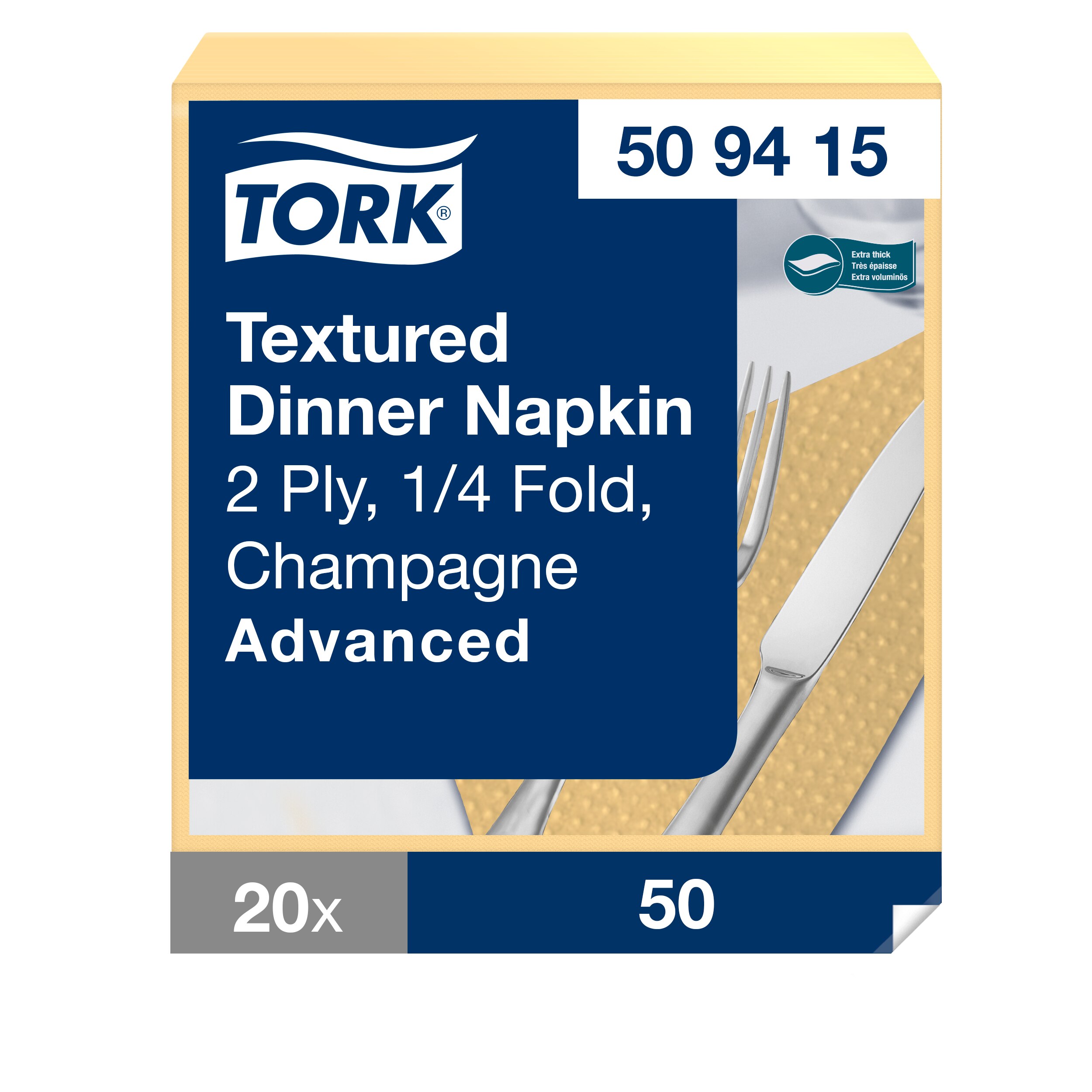 Tork szalvéta Textured - PEZSGŐ (39,5x39/2, 20x50 db/krt) - Image 2