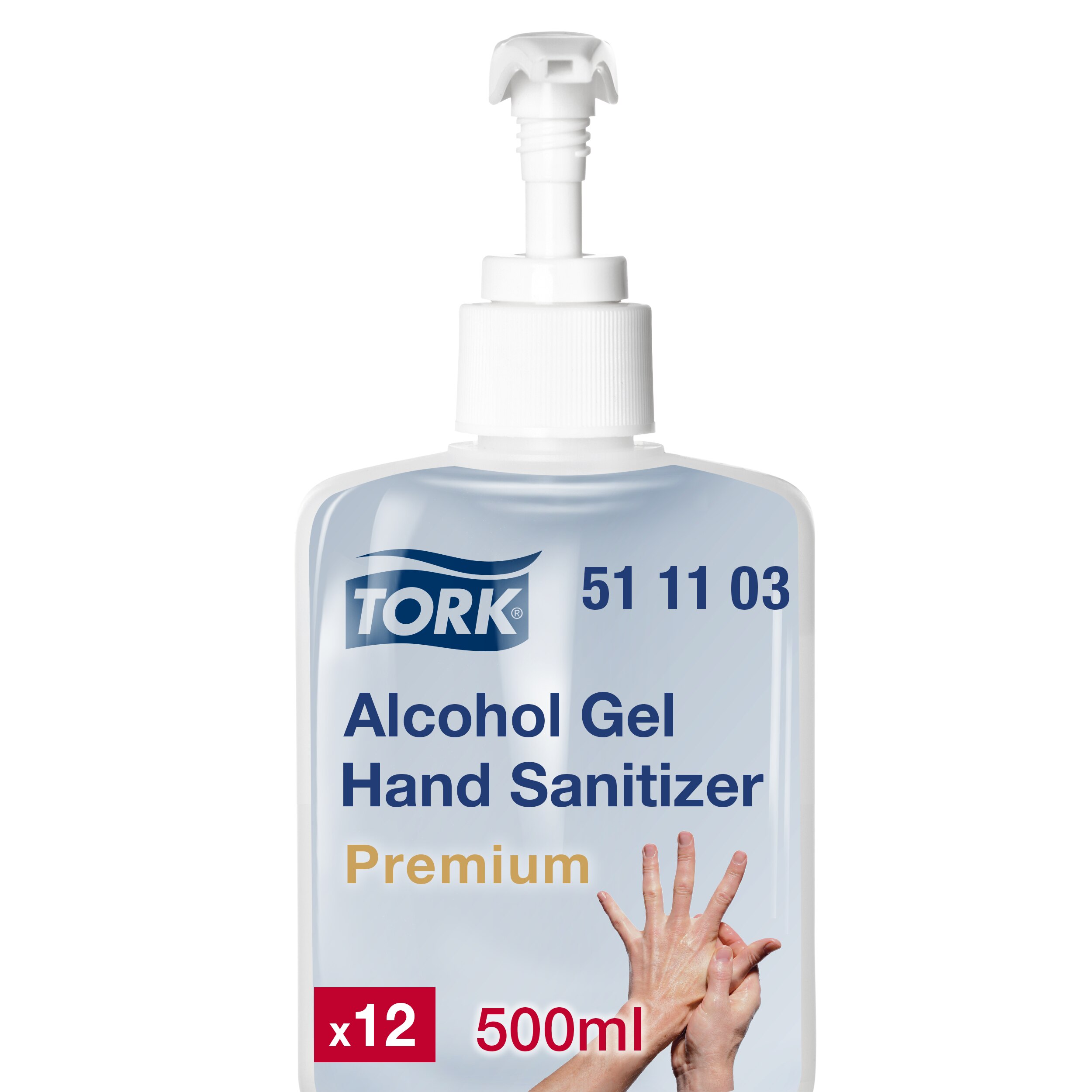 Tork alkoholos kézfertőtlenítő gél - hordozható pumpás (ADR) (12x0,5liter/krt) műtéti bemosakodáshoz alkalmas - Image 2