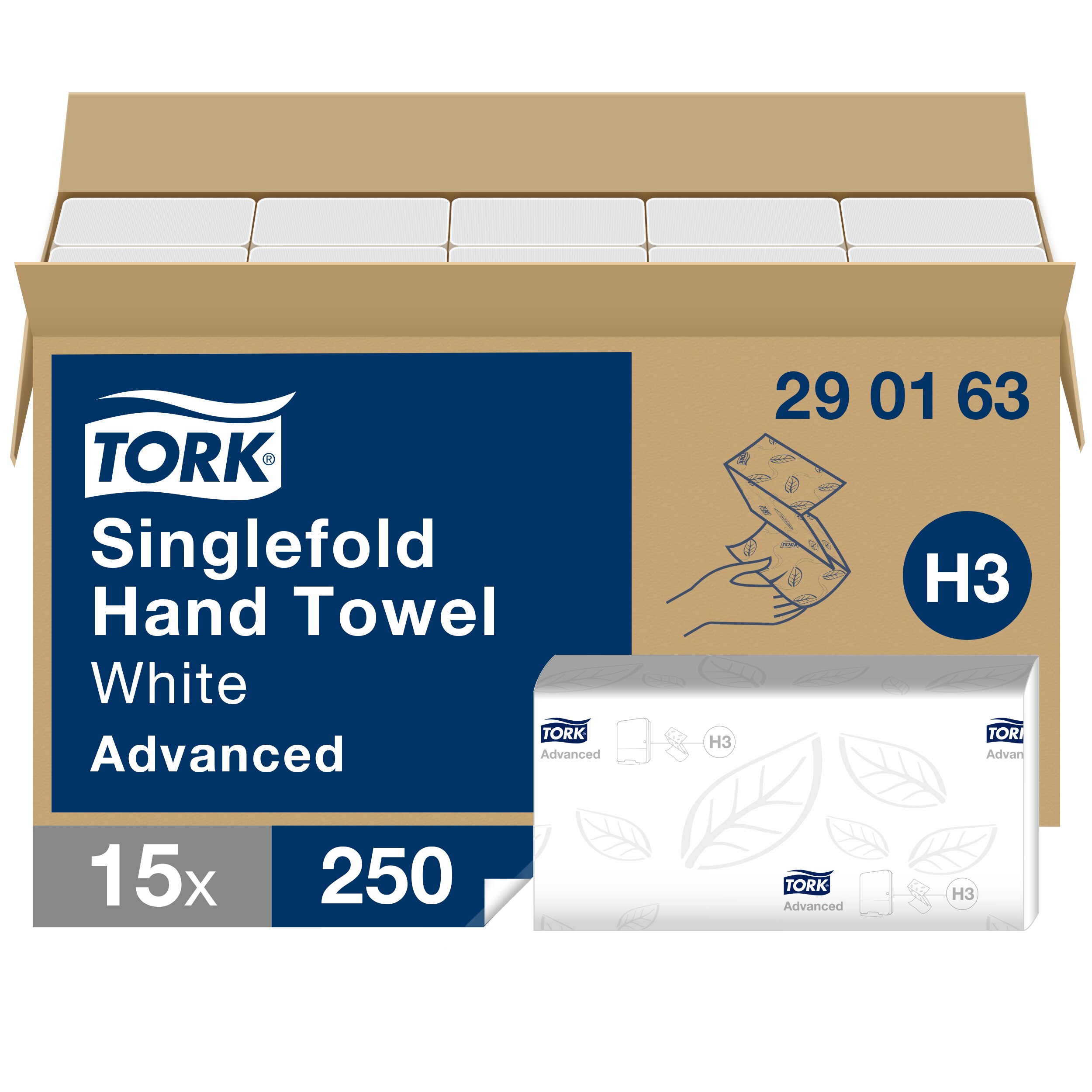 Tork kéztörlő Z hajt. Advanced (H3) (2 rét. 250 lap/csg, 15 csg/#) - Image 2