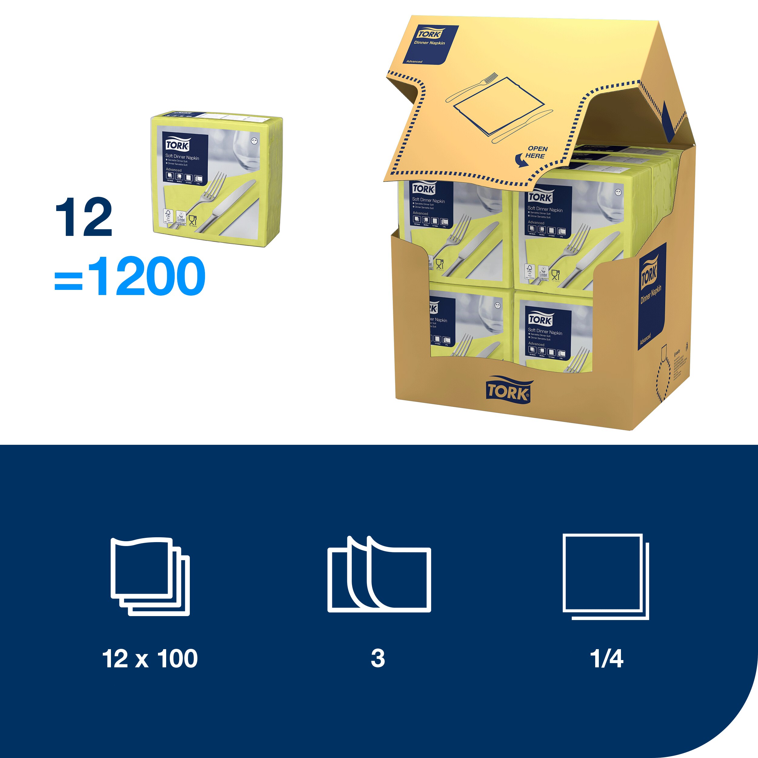 Tork szalvéta Advanced 40/3 lime (12x100 db/#) - Image 7