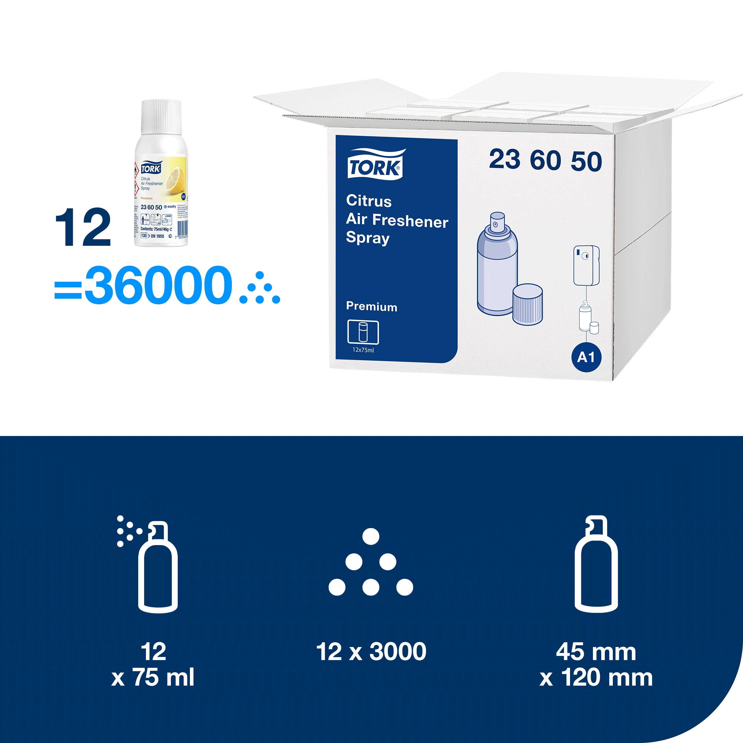 Tork aerosol utántöltő (ADR) Premium citrus (A1) (75 ml) - Image 7