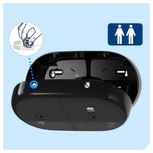 Tork adagoló SmartOne toalettpapírhoz -mini, duplatekercses- (T9) fekete