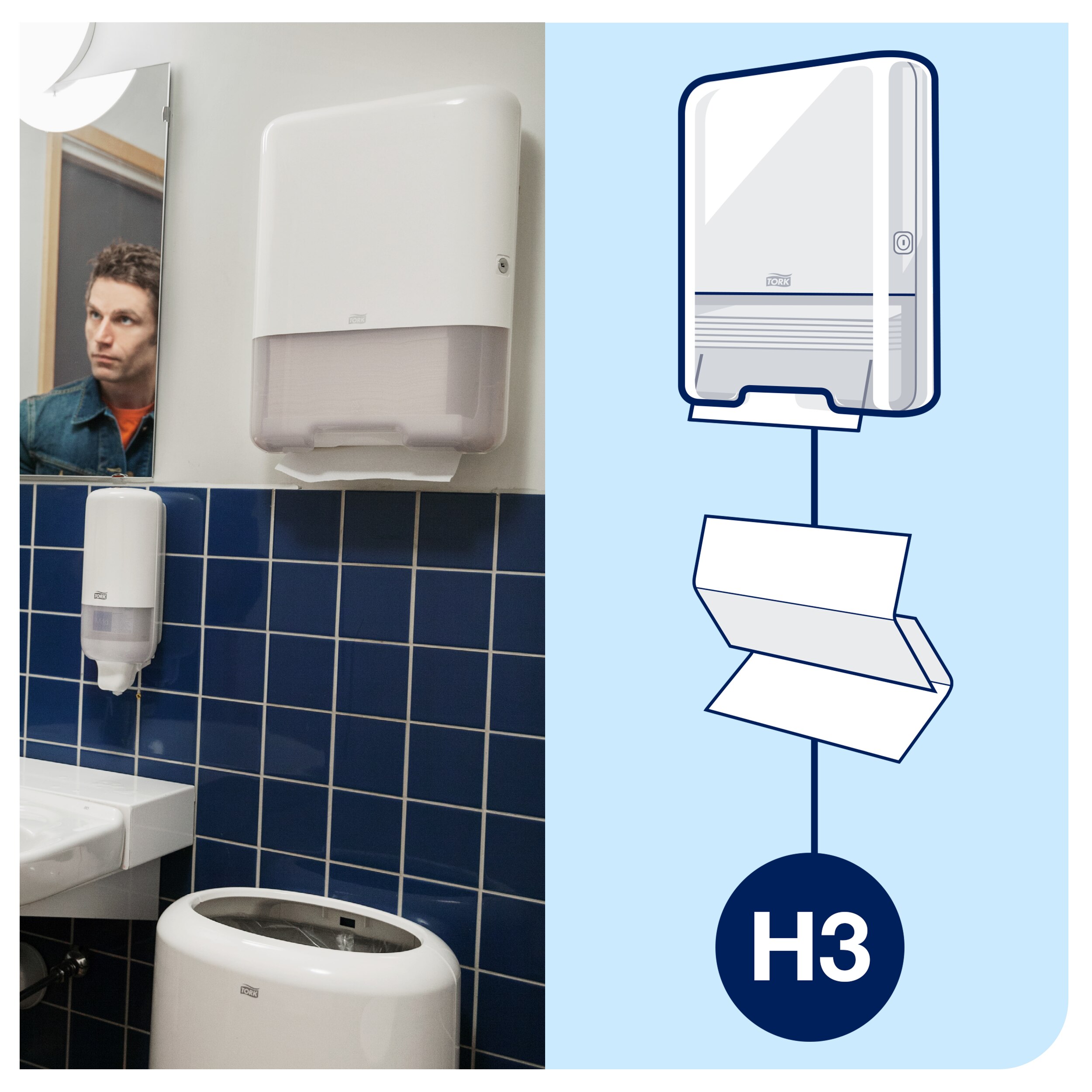 Tork adagoló Z és C hajtogatású kéztörlőhöz mini fekete (H3) - Image 3
