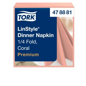 Tork szalvéta Linstyle -premium, textilutánzatú- KORALL (39/1, 12x50 db/krt)