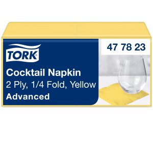 Tork szalvéta Advanced -koktél- 24/2 sárga (12x200 db/#)