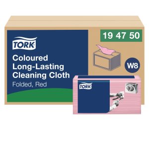 Tork Premium Specialist Cloth Colour coded -piros- (40 lap/csg, 8csg/#)
