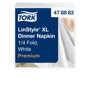 Tork szalvéta Linstyle XL -premium, textilutánzatú- FEHÉR (48/1, 12x25 db/krt)
