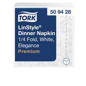 Tork szalvéta Premium -textilutánzatú- 40/1 fehér, elegance (14x50 db/#)