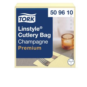 Tork szalvéta Linstyle szervízszalvéta -premium, textilutánzatú- PEZSGŐ - komposztálható (39/1, 14x50 db/krt)