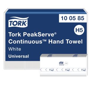 Tork kéztörlő Universal PeakServe (H5) (1 rétegű, fehér, 410lap/csg, 12csg/krt)