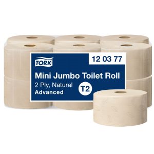 Tork toalettpapír natúr mini Jumbo (T2) (2 rétegű, natúr, 170 m, 12 tek/#)