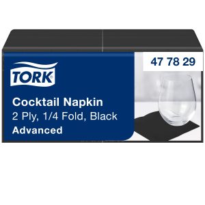 Tork szalvéta Advanced -koktél- 24/2 fekete  (12x200 db/#)