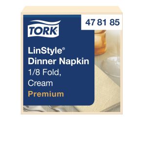 Tork szalvéta Linstyle -premium, textilutánzatú- KRÉM -1/8- komposztálható (39/1, 14x50 db/krt)