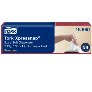 Tork szalvéta Xpressnap Extra Soft Bordó, 2 rét (N14) 21,3x16,5 (8000 db/#)