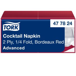Tork szalvéta Advanced -koktél- 24/2 bordó (12x200 db/#)