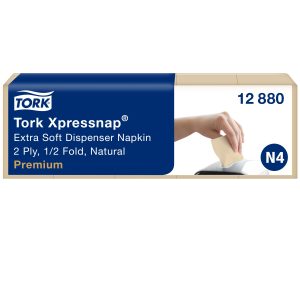 Tork szalvéta Xpressnap Extra Soft, natúr 1/4 hajt., 2 rét (N4) 21,6x16,5 (8000db/#)
